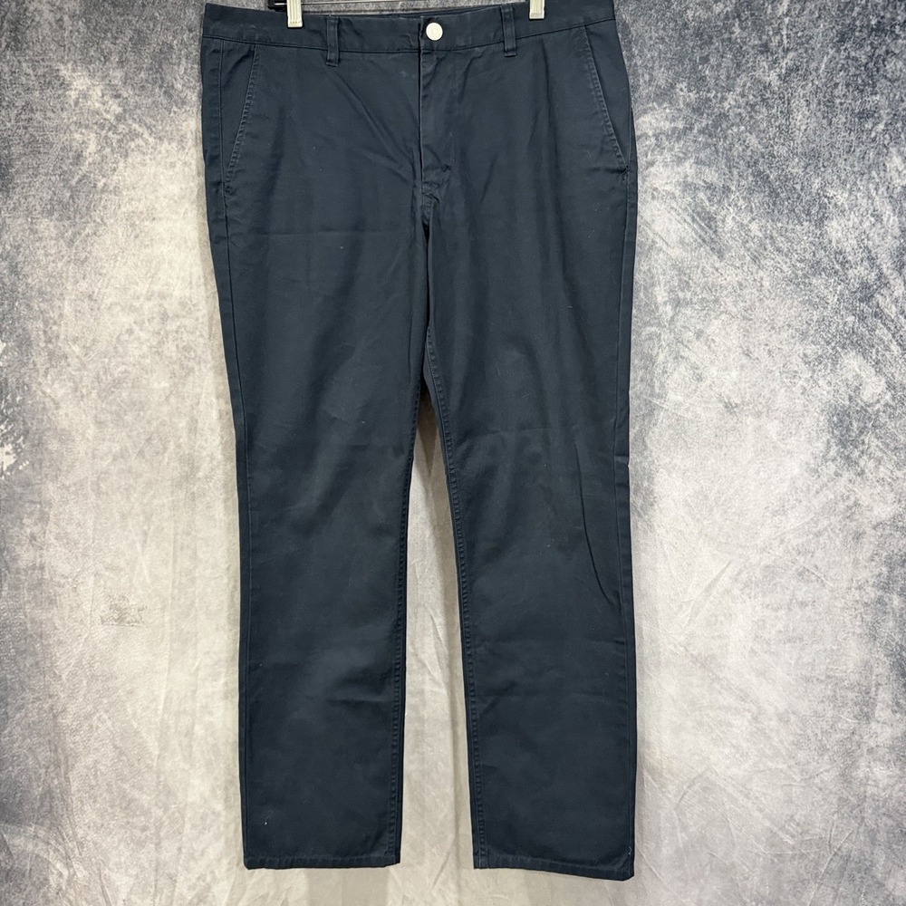 Bonobos Slim Straight Washed Chino Pants Blue Size 36x32 Flat Front